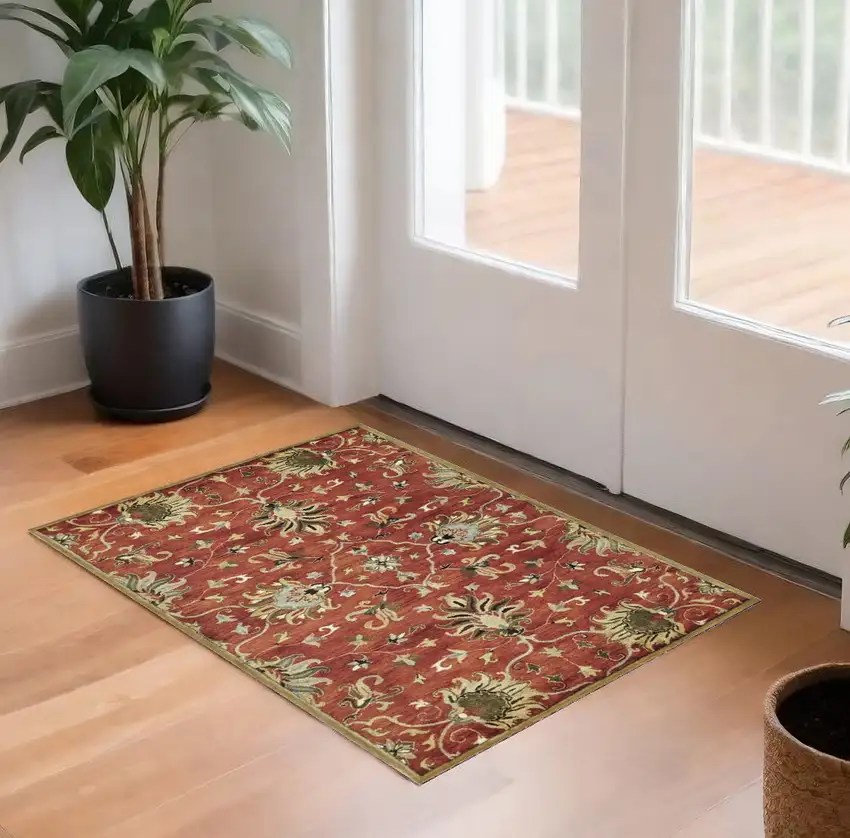 Sienna Medallion Vines Wool Rug Photo 1