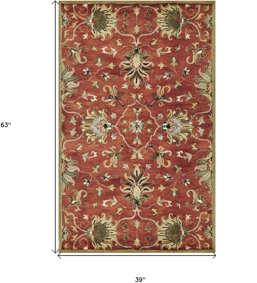 Sienna Medallion Vines Wool Rug Photo 4