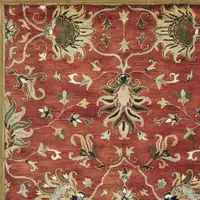 Photo of Sienna Orange Hand Tufted Traditional Floral Indoor Area Rug