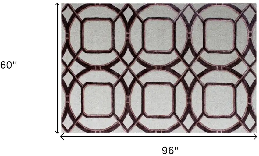 Silver Abstract Geometric Hand Tufted Non Skid Area Rug Photo 7