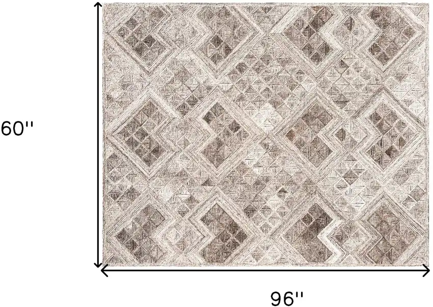 Silver Abstract Geometric Hand Tufted Non Skid Area Rug Photo 8