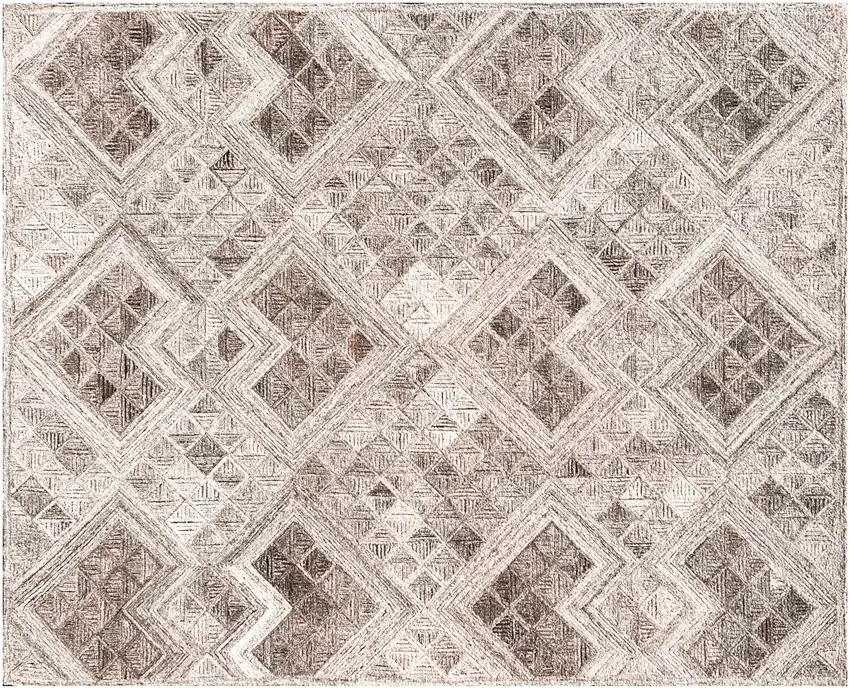 Silver Abstract Geometric Hand Tufted Non Skid Area Rug Photo 6