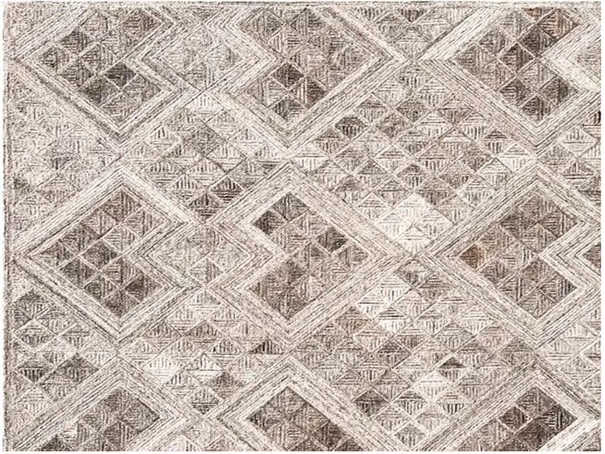 Silver Abstract Geometric Hand Tufted Non Skid Area Rug Photo 4