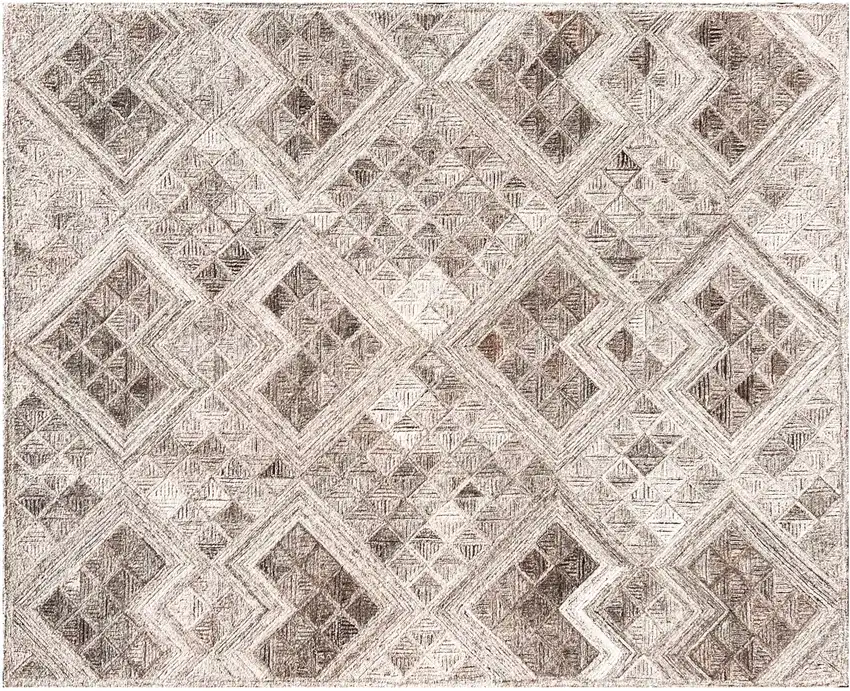 Silver Abstract Geometric Hand Tufted Non Skid Area Rug Photo 2