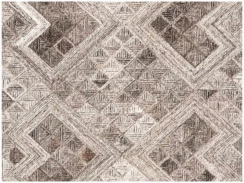 Silver Abstract Geometric Hand Tufted Non Skid Area Rug Photo 5