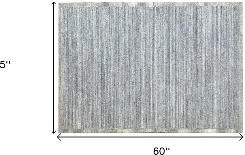 Silver Abstract Hand Tufted Non Skid Area Rug Photo 3