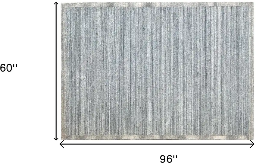 Silver Abstract Hand Tufted Non Skid Area Rug Photo 9