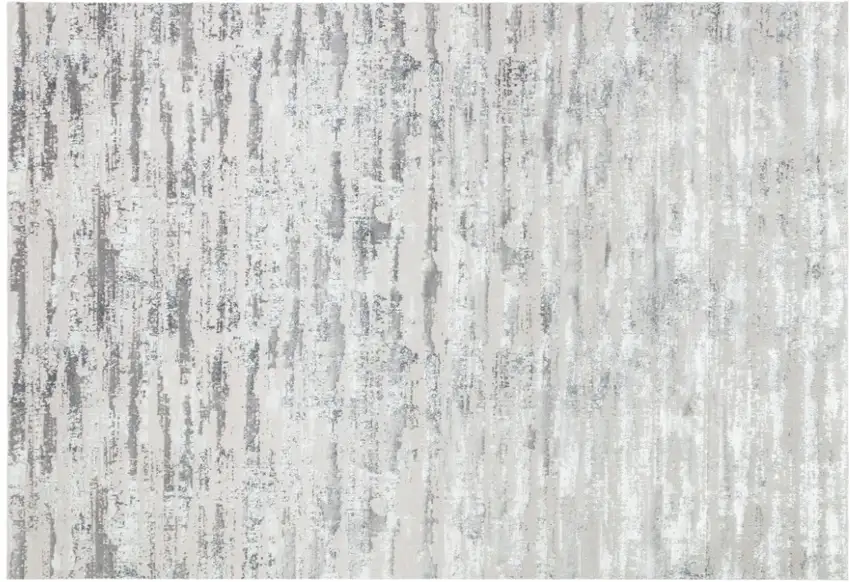 Black and Off White Abstract Washable Non Skid Area Rug Photo 2