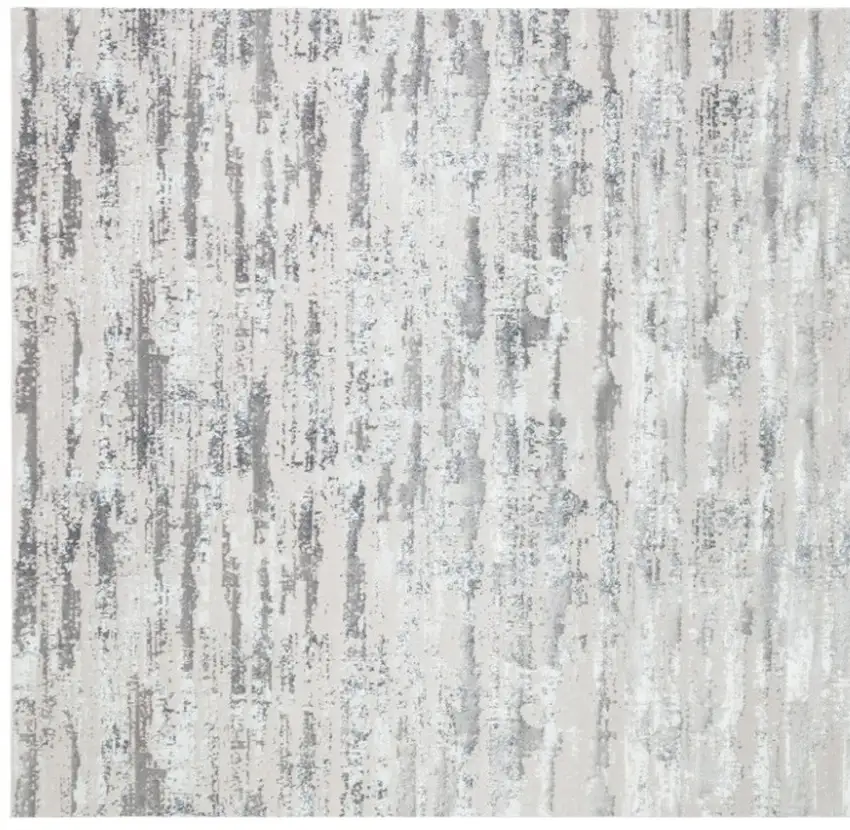 Black and Off White Abstract Washable Non Skid Area Rug Photo 4