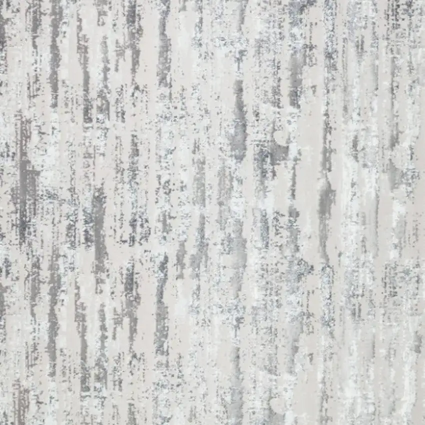 Black and Off White Abstract Washable Non Skid Area Rug Photo 5