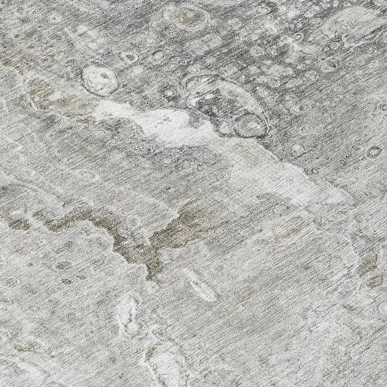Silver Gray And Taupe Abstract Washable Indoor Outdoor Area Rug Photo 7