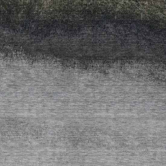 Silver And Black Ombre Washable Indoor Outdoor Area Rug Photo 1