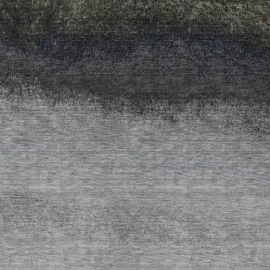 Silver And Black Ombre Washable Indoor Outdoor Area Rug Photo 1