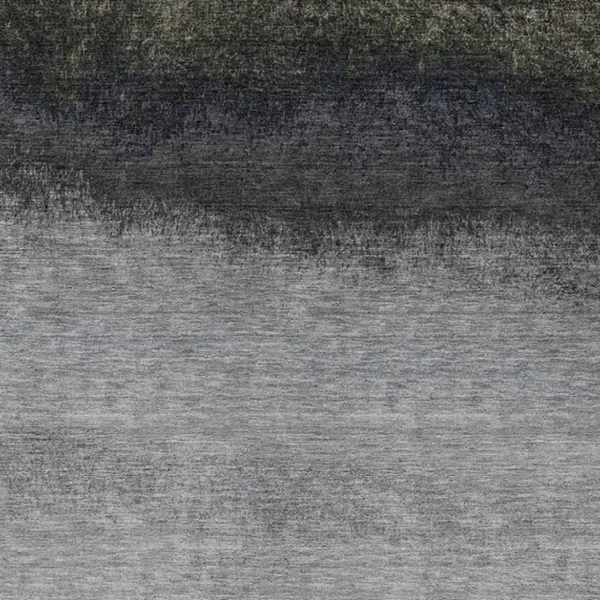 Silver And Black Ombre Washable Indoor Outdoor Area Rug Photo 1