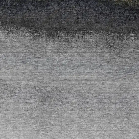 Silver And Black Ombre Washable Indoor Outdoor Area Rug Photo 1