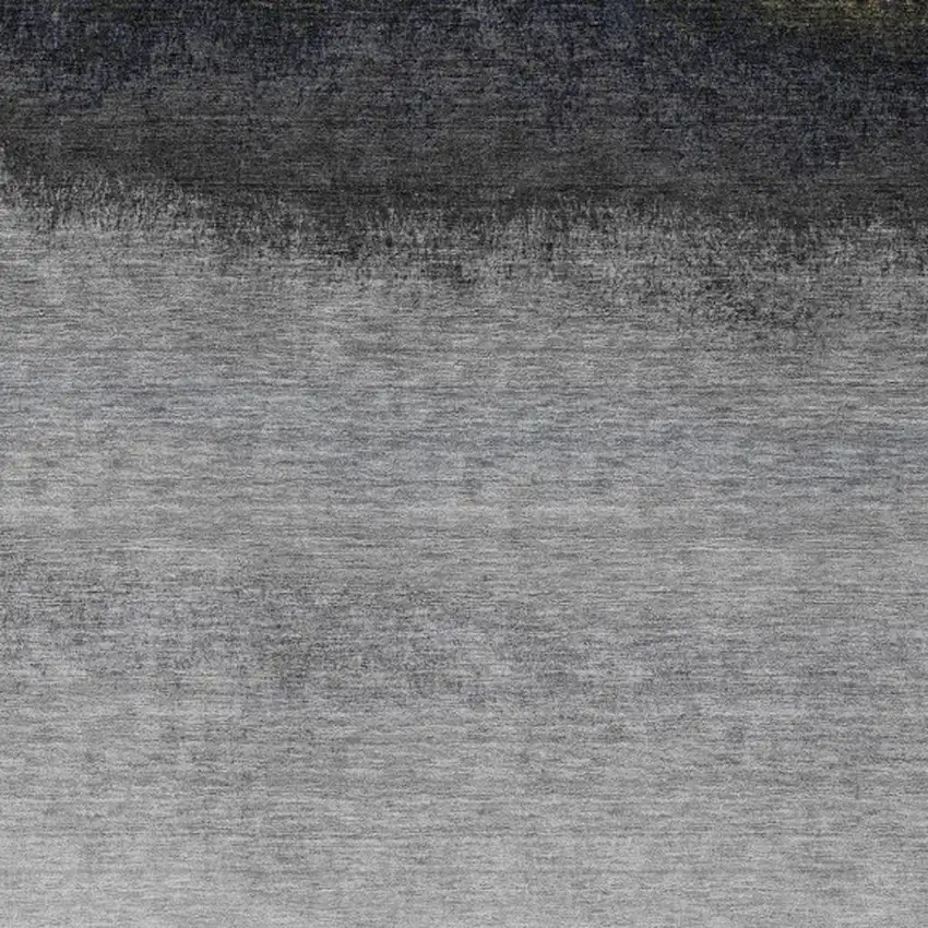 Silver And Black Ombre Washable Indoor Outdoor Area Rug Photo 1