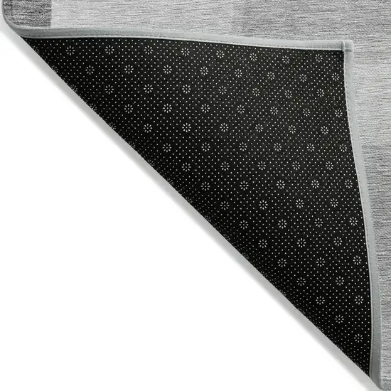 Silver And Charcoal Abstract Washable Indoor Outdoor Area Rug Photo 2