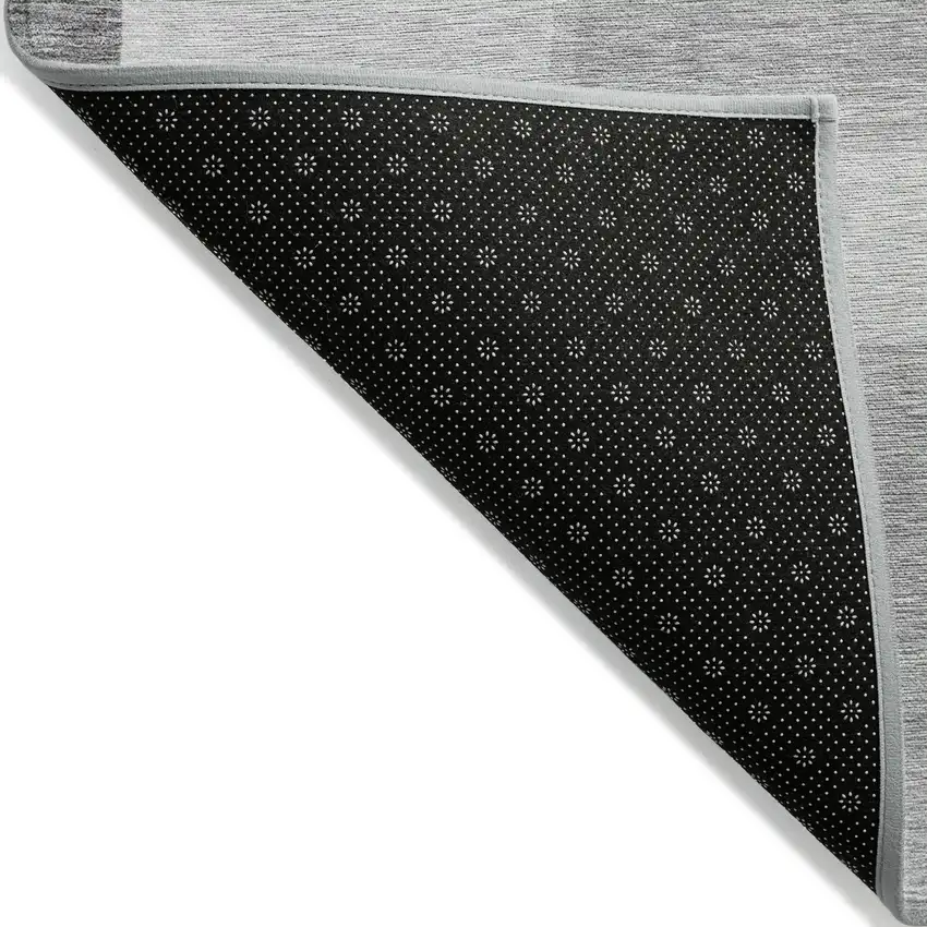 Silver And Charcoal Abstract Washable Indoor Outdoor Area Rug Photo 2