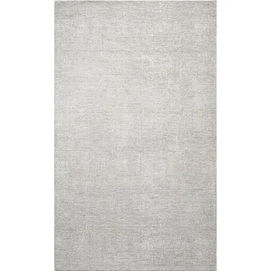 Silver And Cream Abstract Area Rug Photo 1