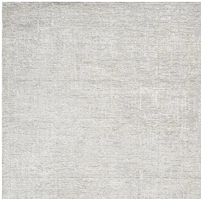 Silver And Cream Abstract Area Rug Photo 3
