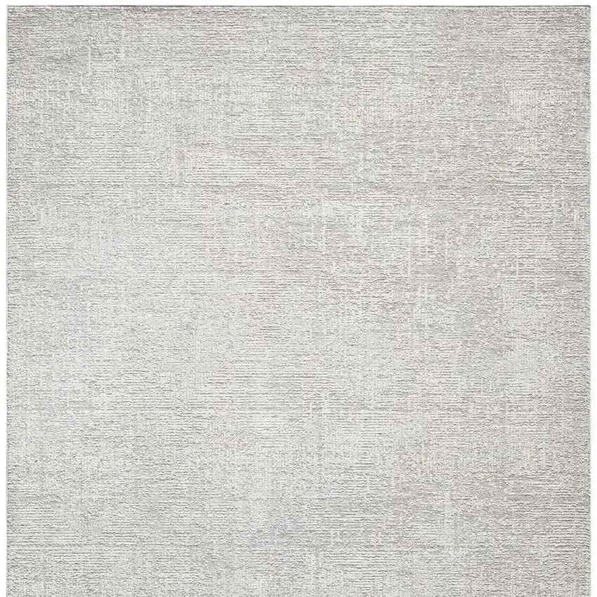 Silver And Cream Abstract Square Rug Photo 5