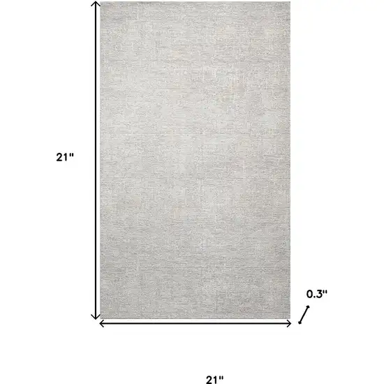 Silver And Cream Abstract Square Rug Photo 3