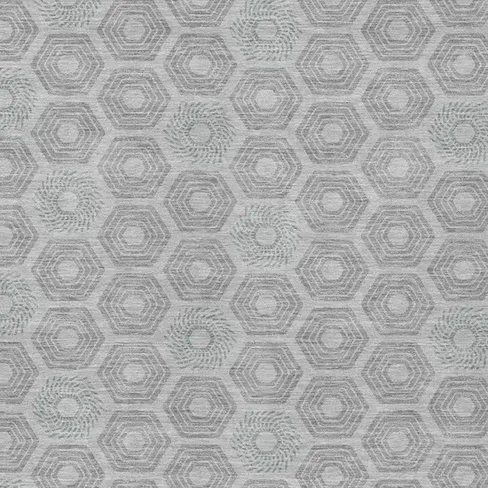 Silver And Granite Gray Geometric Washable Indoor Outdoor Area Rug Photo 3