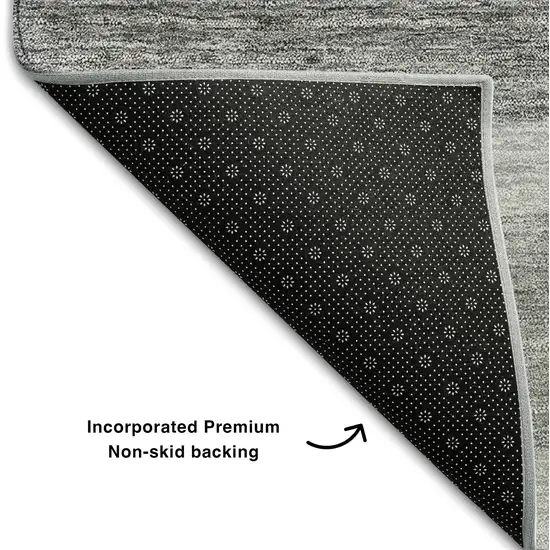 Silver And Gray Abstract Geometric Washable Area Rug With UV Protection Photo 7