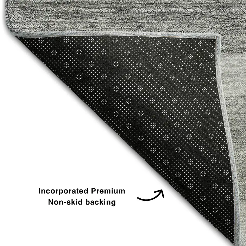 Silver And Gray Abstract Geometric Washable Area Rug With UV Protection Photo 7