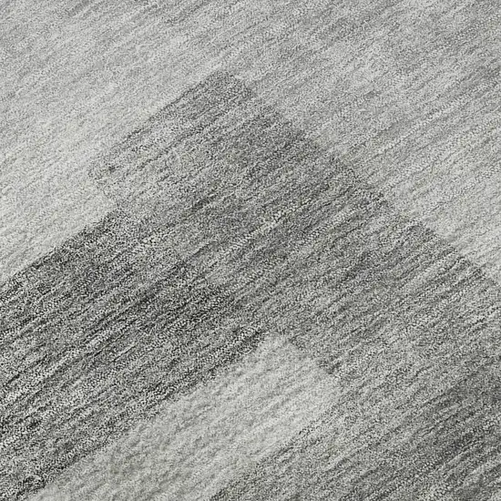 Silver And Gray Abstract Geometric Washable Area Rug With UV Protection Photo 9