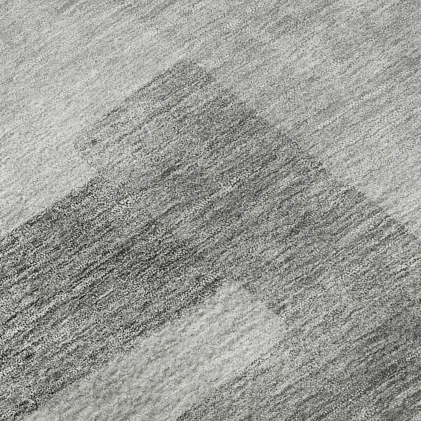 Silver And Gray Abstract Geometric Washable Area Rug With UV Protection Photo 9