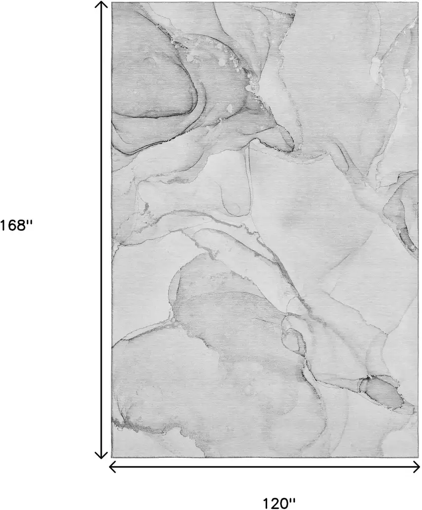 Silver And Gray Abstract Washable Area Rug With UV Protection Photo 8