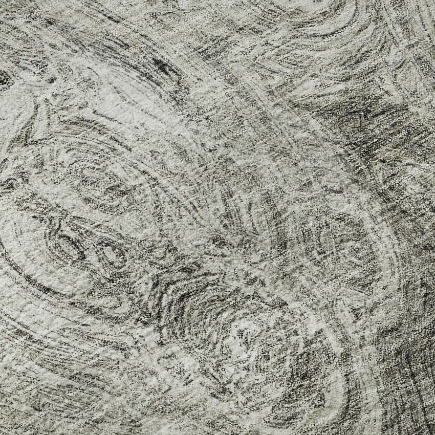 Silver And Gray Abstract Washable Area Rug With UV Protection Photo 9