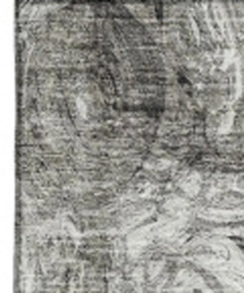 Silver And Gray Abstract Washable Area Rug With UV Protection Photo 3