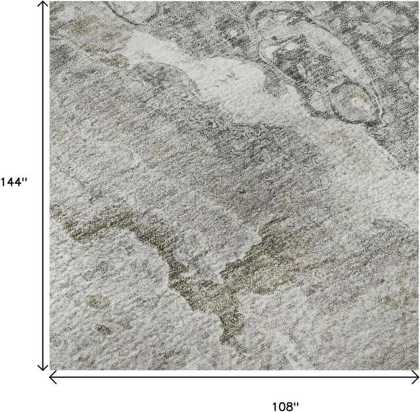 Silver And Gray Abstract Washable Area Rug With UV Protection Photo 8