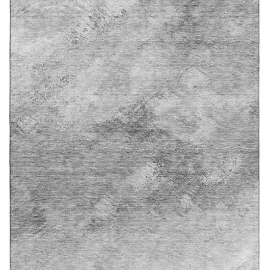Silver And Gray Abstract Washable Area Rug With UV Protection Photo 4