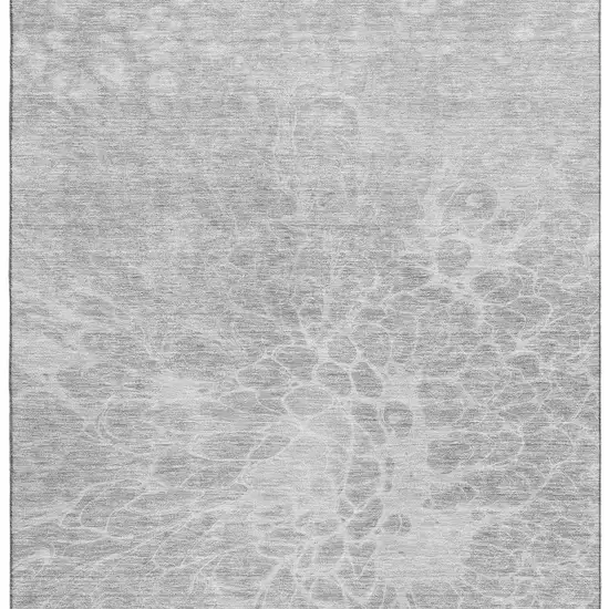 Silver And Gray Abstract Washable Area Rug With UV Protection Photo 3