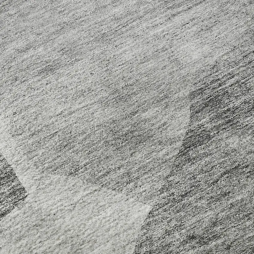 Silver And Gray Abstract Washable Area Rug With UV Protection Photo 9