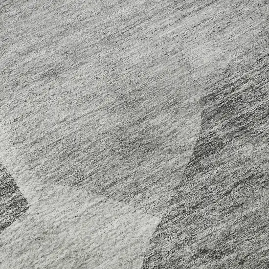 Silver And Gray Abstract Washable Area Rug With UV Protection Photo 9