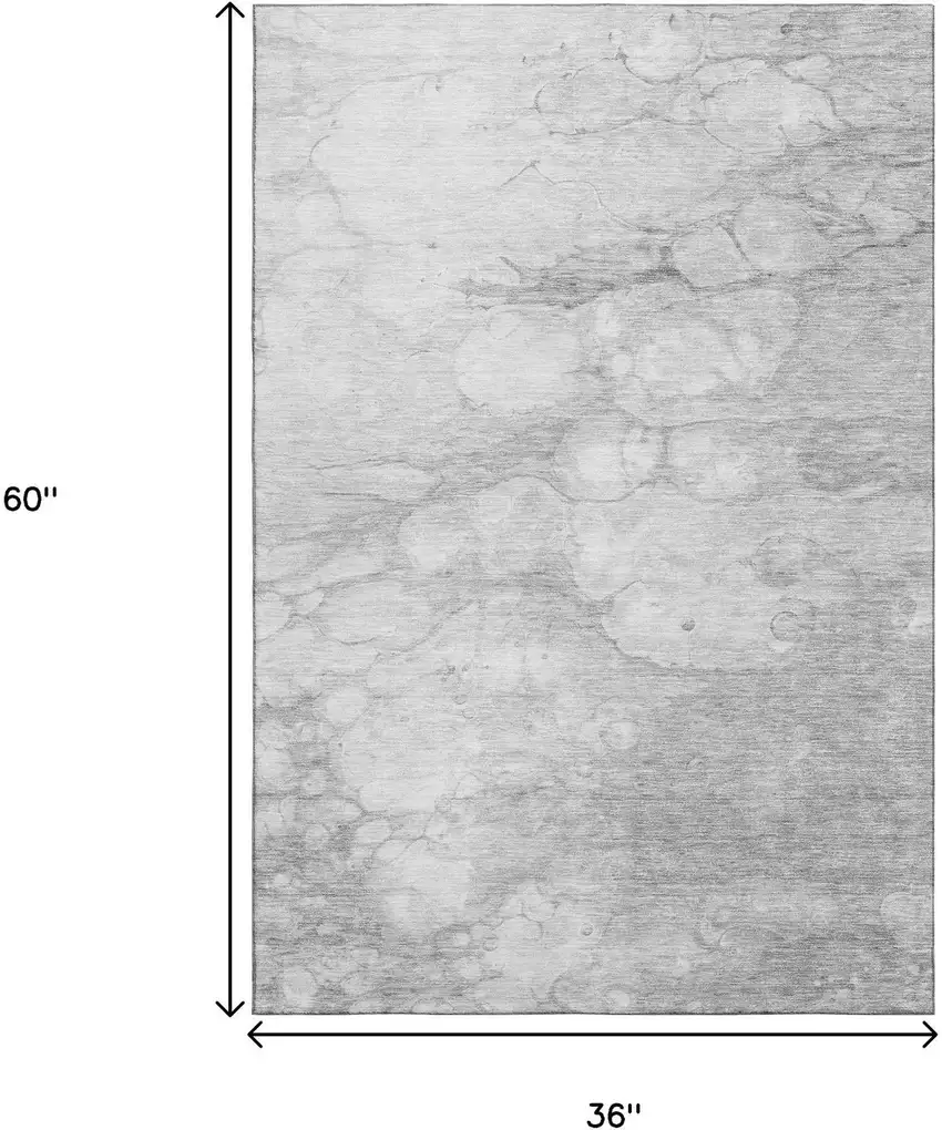 Silver And Gray Abstract Washable Area Rug With UV Protection Photo 7