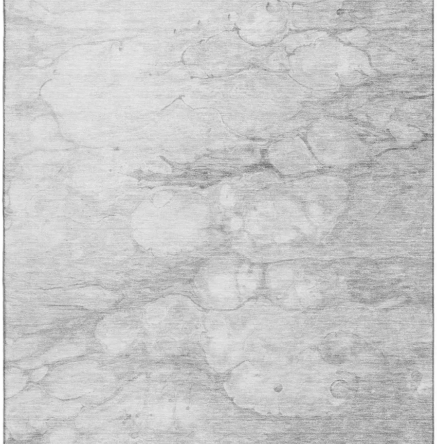 Silver And Gray Abstract Washable Area Rug With UV Protection Photo 1