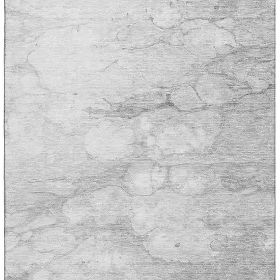 Silver And Gray Abstract Washable Area Rug With UV Protection Photo 7