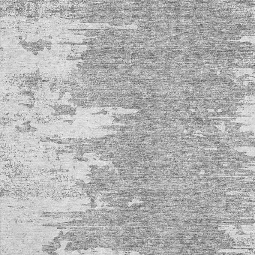 Silver And Gray Abstract Washable Area Rug With UV Protection Photo 3