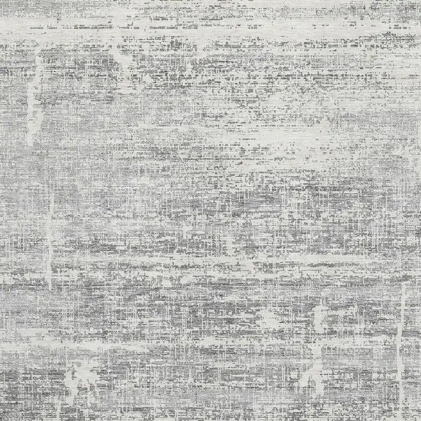 Silver And Gray Abstract Washable Area Rug With UV Protection Photo 3