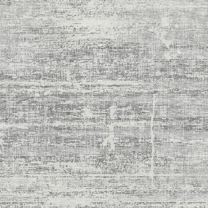 Silver And Gray Abstract Washable Area Rug With UV Protection Photo 3