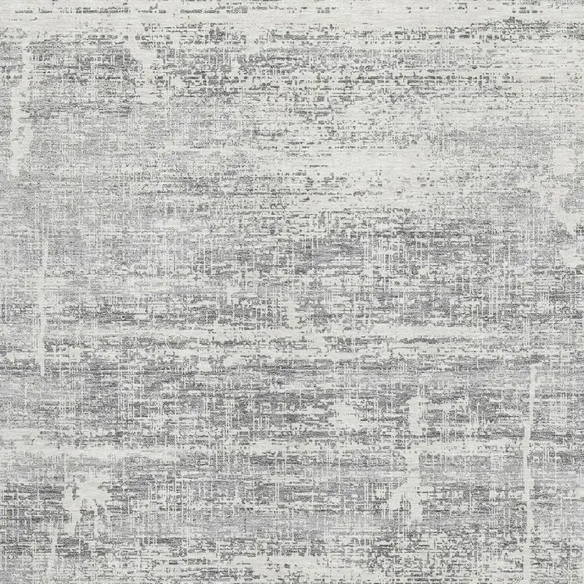 Silver And Gray Abstract Washable Area Rug With UV Protection Photo 3