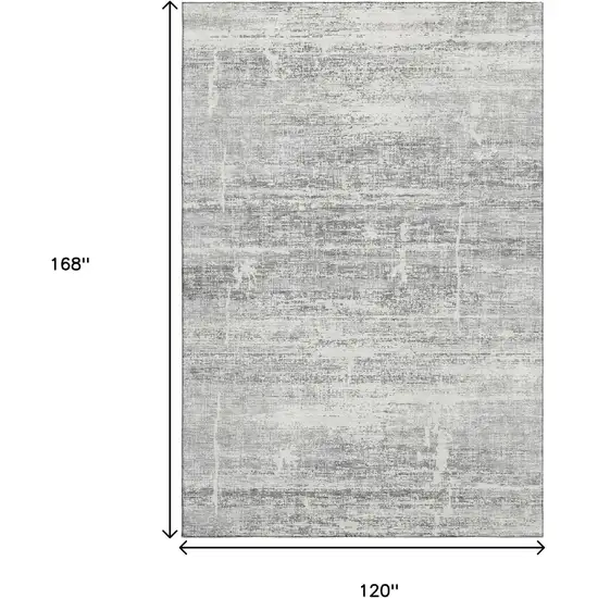 Silver And Gray Abstract Washable Area Rug With UV Protection Photo 3
