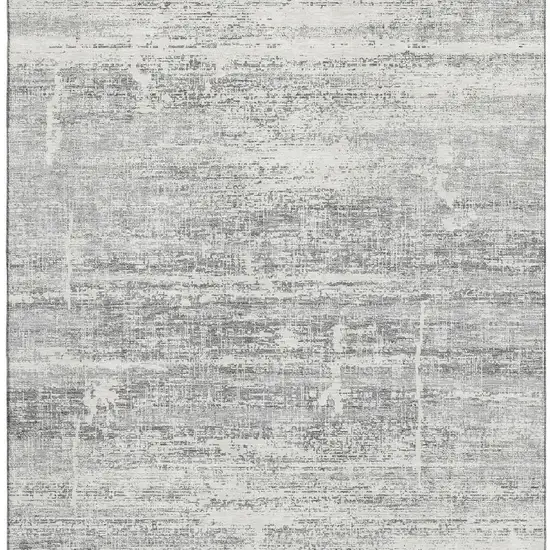 Silver And Gray Abstract Washable Area Rug With UV Protection Photo 4