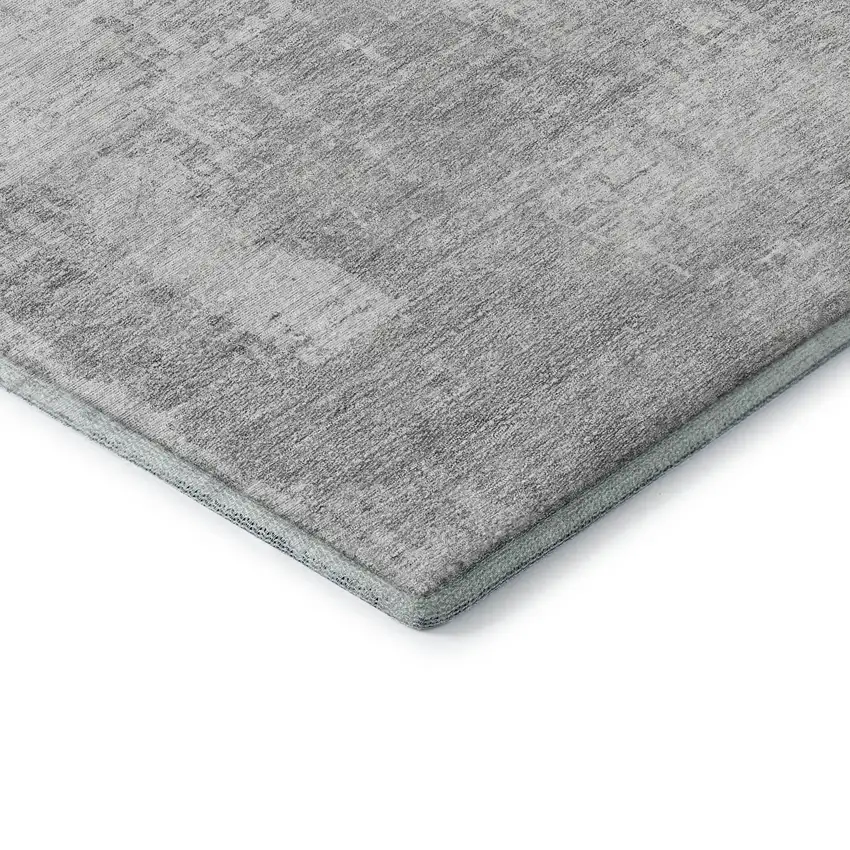 Silver And Gray Abstract Washable Area Rug With UV Protection Photo 8
