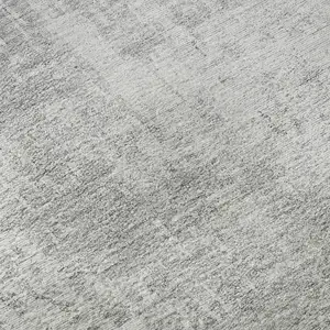 Photo of Silver And Gray Abstract Washable Area Rug With UV Protection